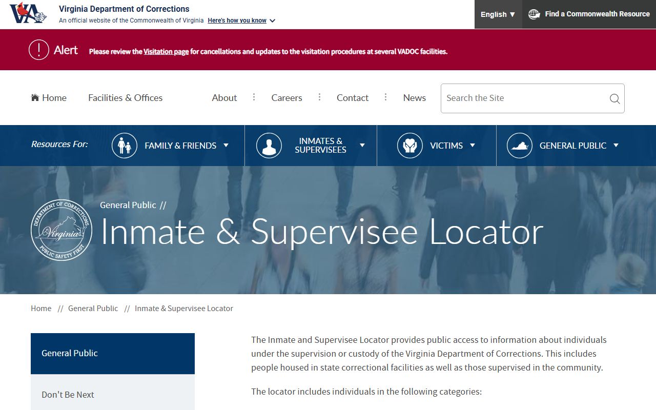 VADOC locator for Warren County state inmate records